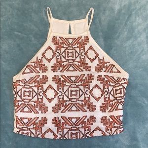 Crop Patterned Tank Top